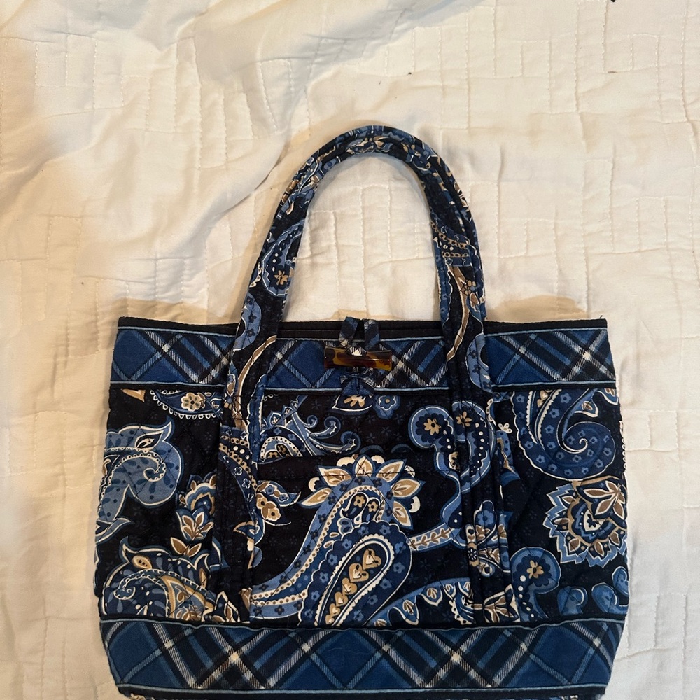 Vera Bradley Mini Quilted Blue Paisley Tote Bag